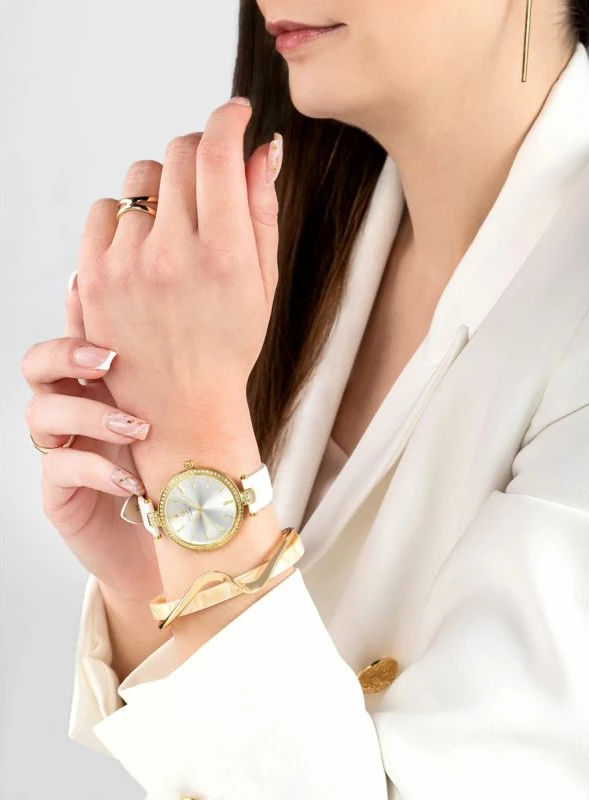 Orë dore femrash Giewont GW9890-A2, gold silver, rrip i bardhë