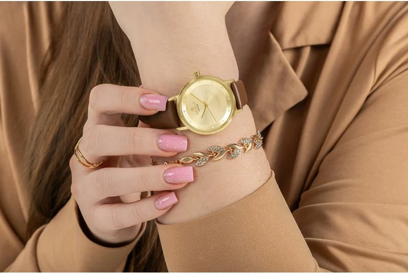 Orë dore femrash Giewont GW4130-A2, e artë, rrip lëkure