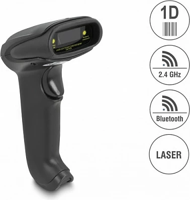 Skaner barkod DeLOCK 1D Laser, Bluetooth/2.4GHz/USB, 752x480, 30 cm, i zi