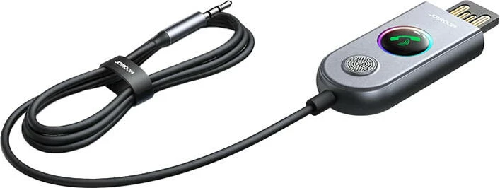 Receiver Joyroom JR-CB6 për makinë, Bluetooth 5.3, mikrofon me ENC, gri e errët