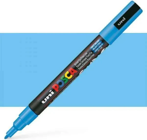 UNI POSCA PC-3M Marker – Light Blue (Blu e Çelët)