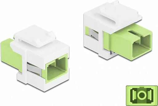 Modul Keystone DeLOCK SC Simplex, femër/femër, lime/bardhë