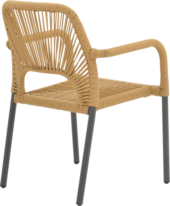 Karrige alumini me krahë Norture, e grumbullueshme, kornizë antracit-ratan natyral, 57x63x82cm