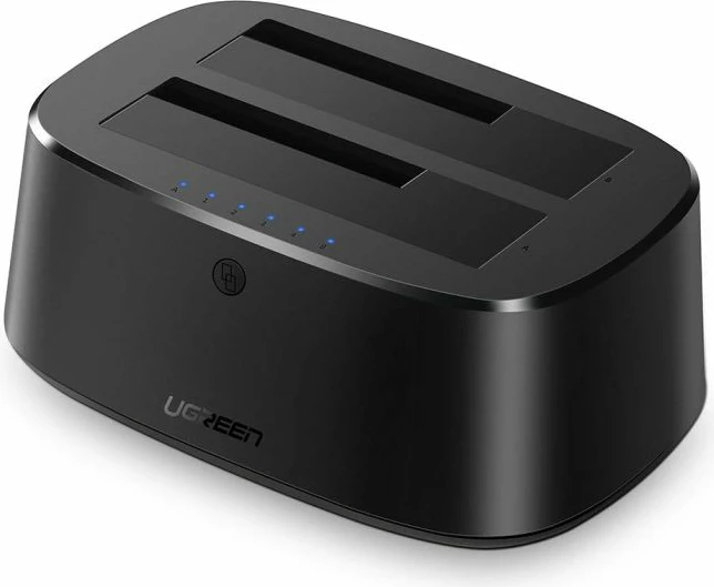Stacion dokimi për HDD/SSD UGREEN 50857 Dual Bay USB 3.0 në SATA, 2x12TB, 2.5"/3.5", i zi, në kuti