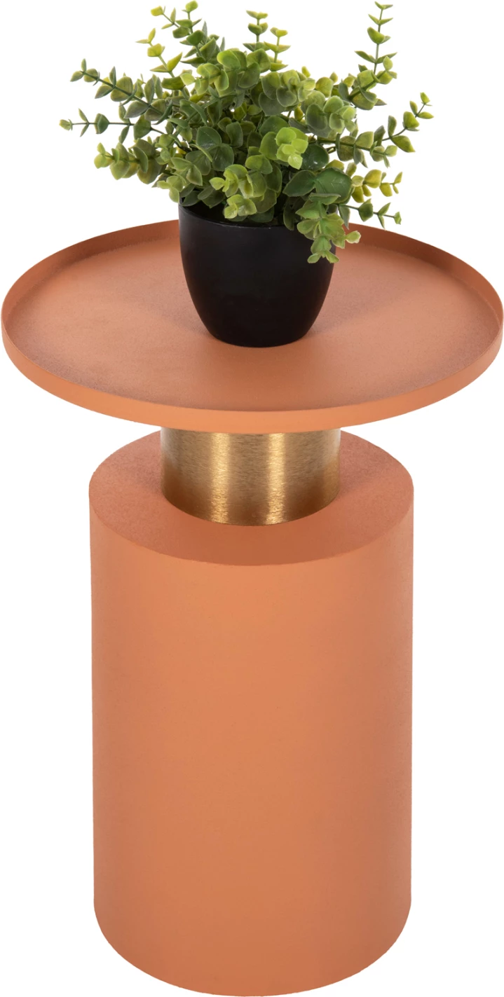 Tavolinë anësore PUNJAB FH4240.08 metalike, ngjyrë portokalli-ari/bronz Φ30.5x42H cm