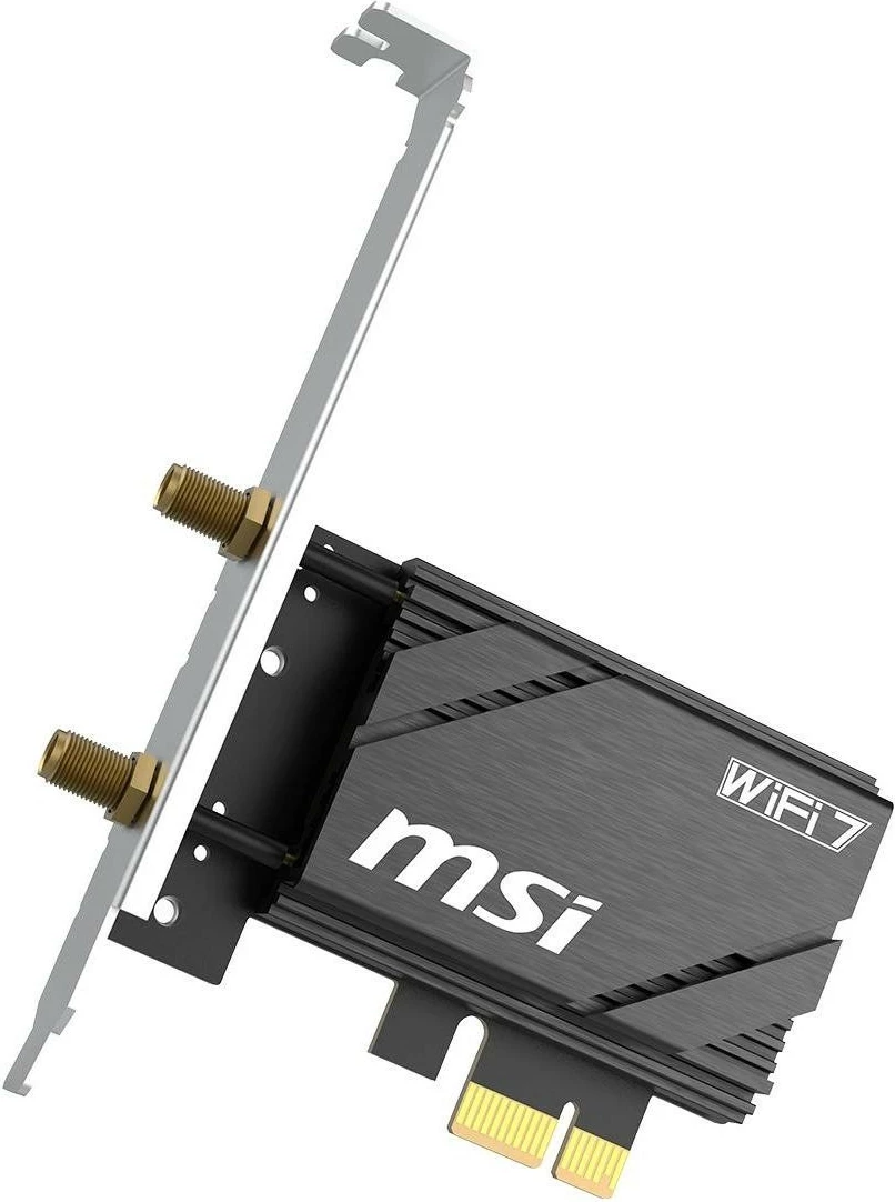 Kartë rrjeti MSI HERALD BE6500, WiFi 7 PCIe, Bluetooth 5.4, tri-band, e zezë