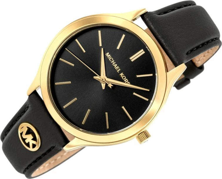 Orë dore femrash Michael Kors Slim Runway MK7553, e zezë, me kuti
