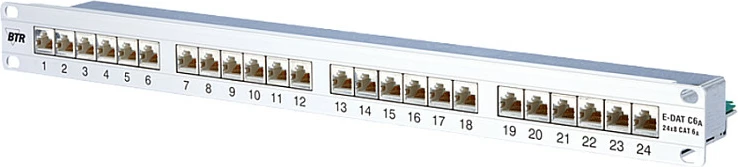 Patch panel METZ CONNECT BTR NETCOM 130855C-E, 24x RJ-45, rack mounting, alumin/i bardhë