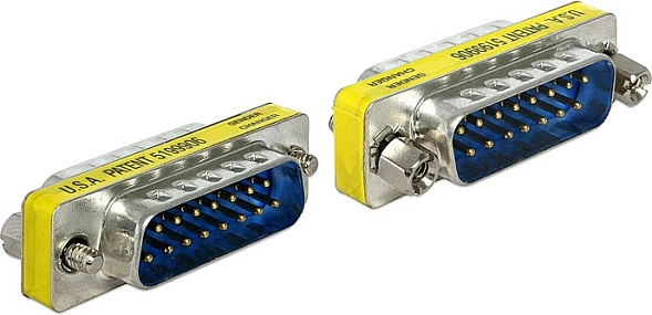 Adapter gender changer DeLOCK 65479, Sub-D 15 (VGA) mashkull-mashkull, argjendtë