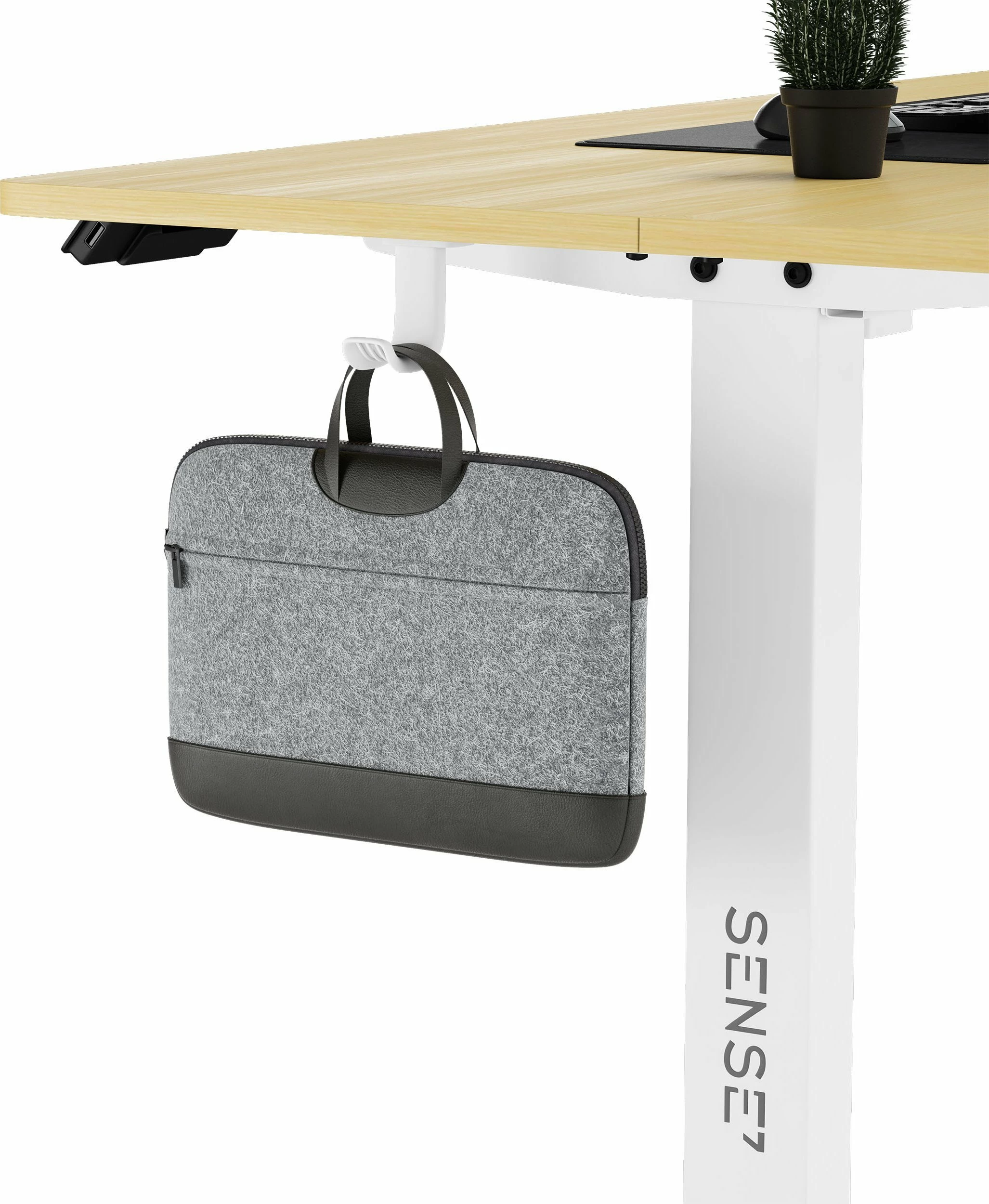 Tavolinë elektrike gaming/zyre SENSE7 NOJO 140x70 cm, rregullim lartësie 72-118 cm, pishë e bardhë