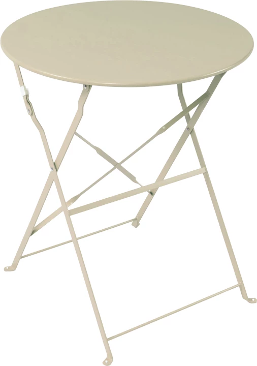 Tavolinë bistro palosëse, metalike, ngjyrë bezhë, D60x71cm