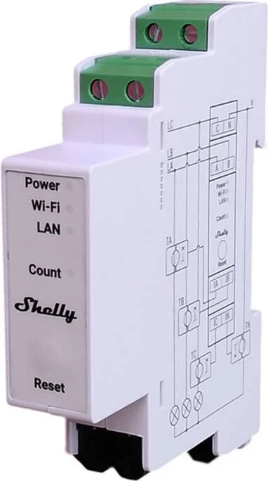 Matës Energjie Shelly 2-drejtimshëm PRO 3EM 400A me WiFi