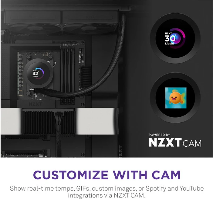 Ftohës lëngshëm AIO NZXT Kraken Plus V2 240 Display RL-KN240-B2, 240mm, i zi