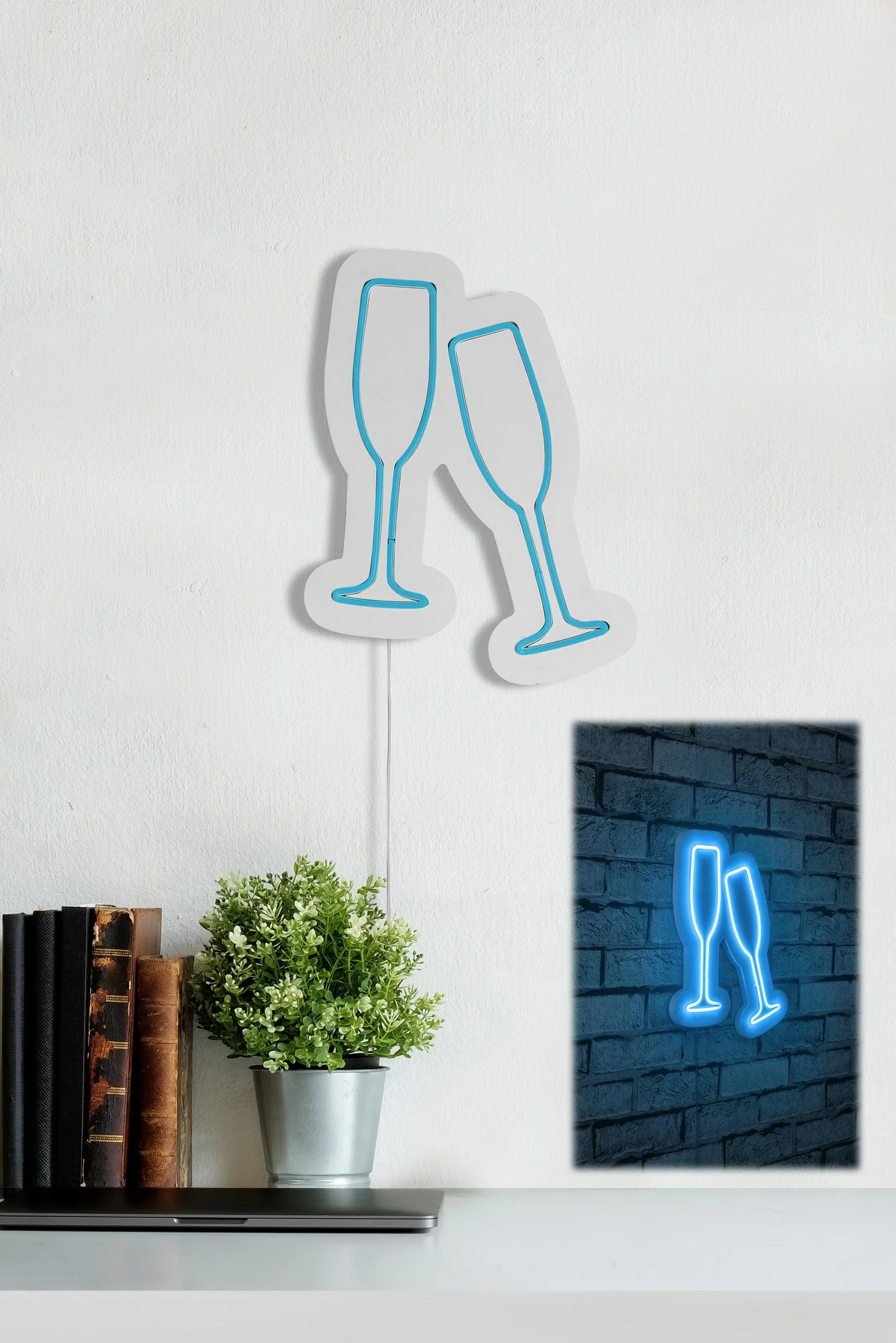Dekor dritash LED, gota shampanje, plastikë, ngjyrë kaltër