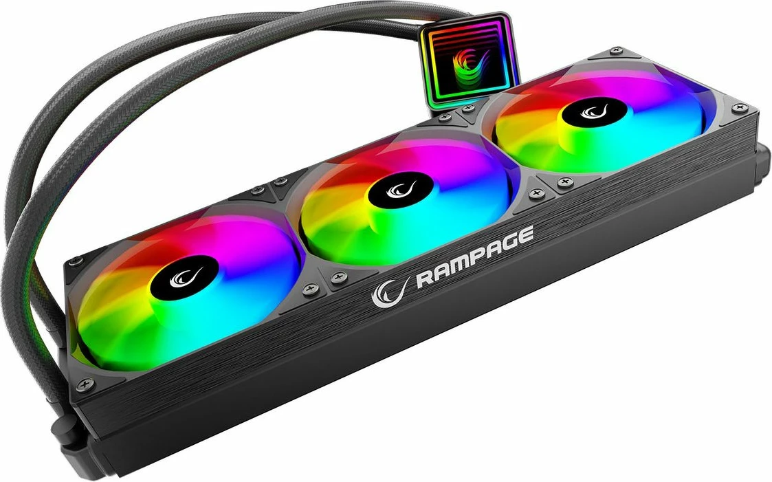Ftohës uji AIO Rampage INFINITE V360 360mm, 3x120mm ARGB, i zi