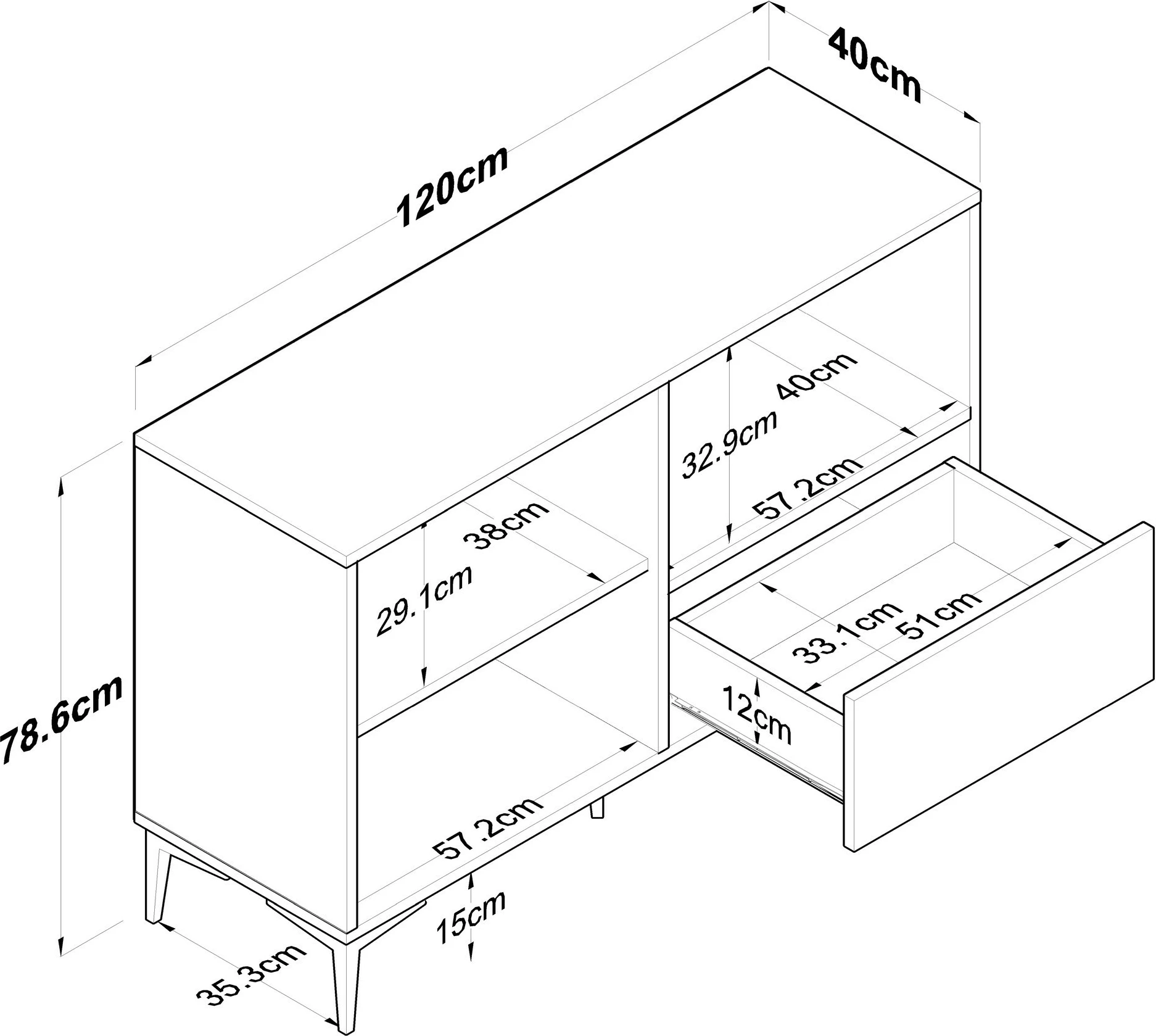 Dollap multifunksional, ngjyrë e bardhë dhe arre, JE161 - 3264