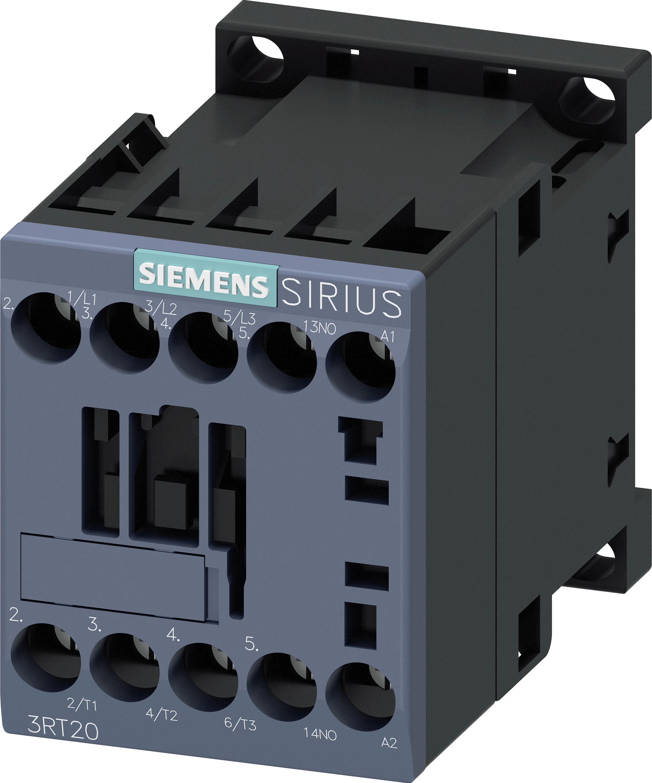 Kontaktor Siemens SIRIUS 3RT2015-1AP01, AC-3 3 kW/400 V, bobinë 230 VAC, 3-pol, S00, i zi