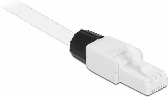 Prizë RJ45 DeLOCK Cat.6 UTP toolfree, mashkull, e drejtë, AWG 22/24, e bardhë