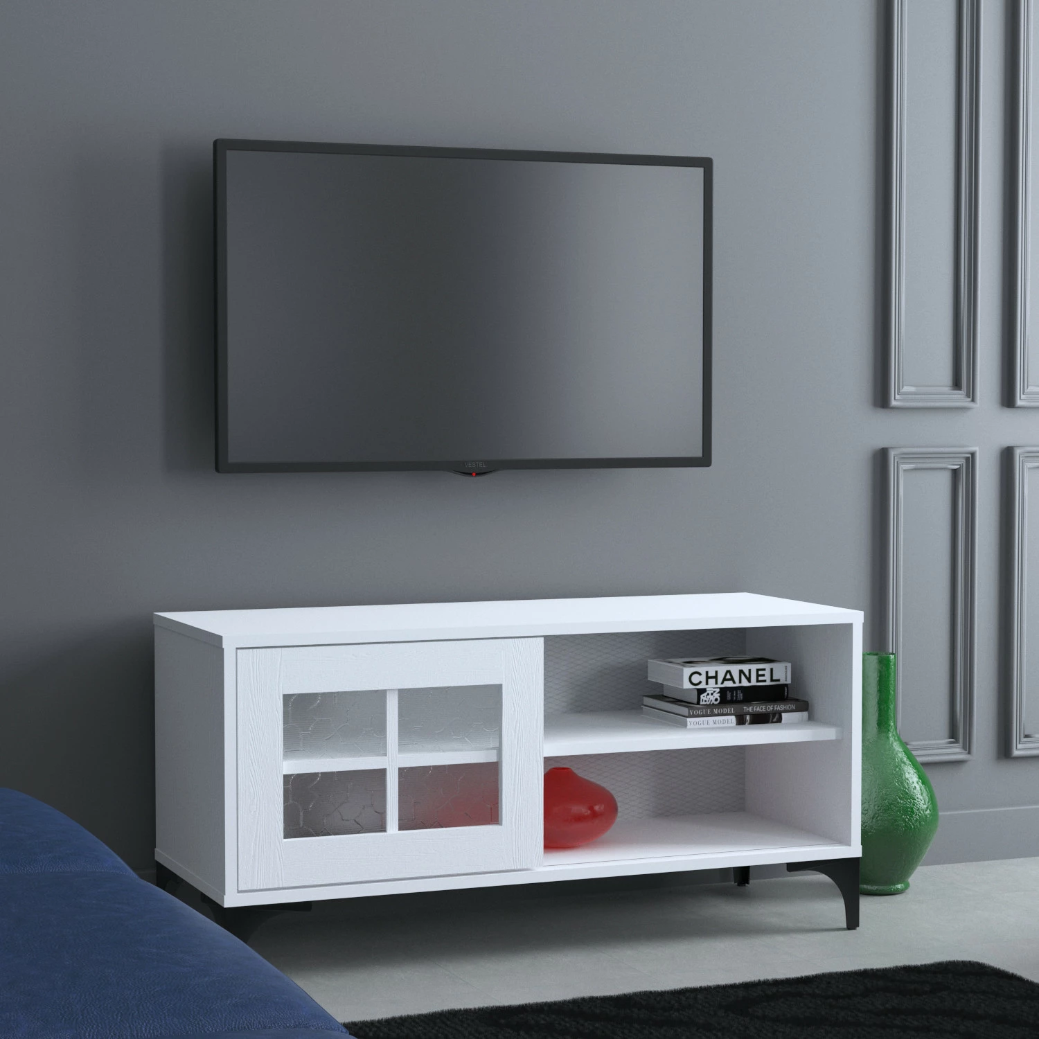 Komodë për TV Hanah Home, Revival 100, e bardhë