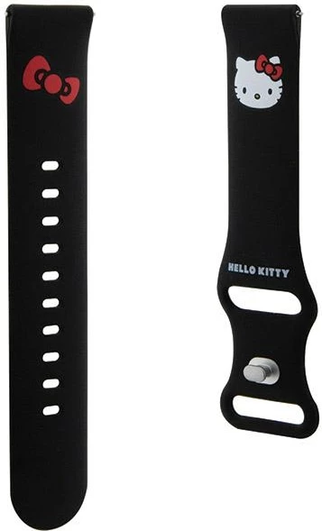 Rrip silikoni për smartwatch Hello Kitty, 20mm, i zi