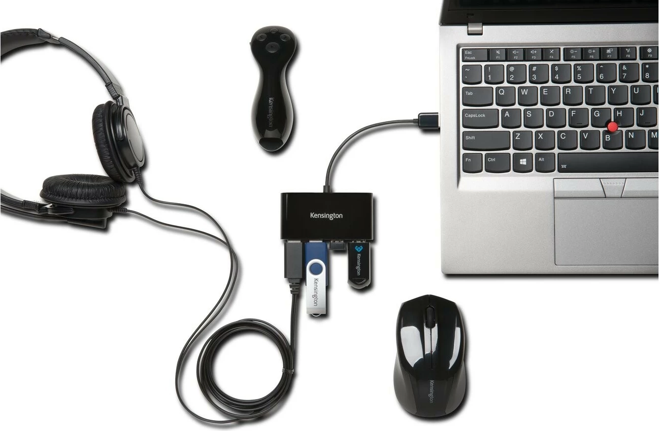 Hub USB 2.0 Kensington 4-Port, 480 Mbit/s, i zi