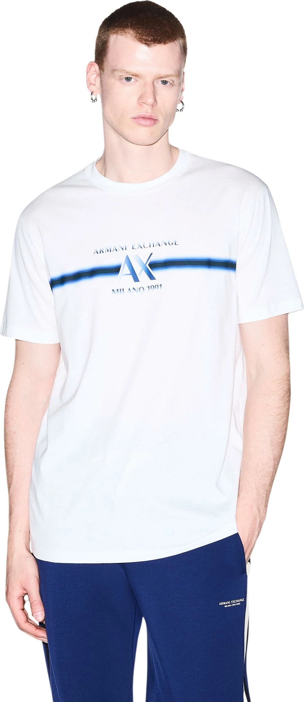 Maicë për meshkuj Armani Exchange XM003103 AF10356, e bardhë