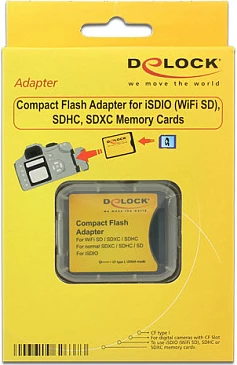 Adapter CompactFlash DeLOCK 62637 për SD/SDHC/SDXC, i zi