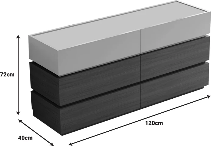 Komodinë me sirtarë, ngjyrë arre-bezhë, 120x40x72cm