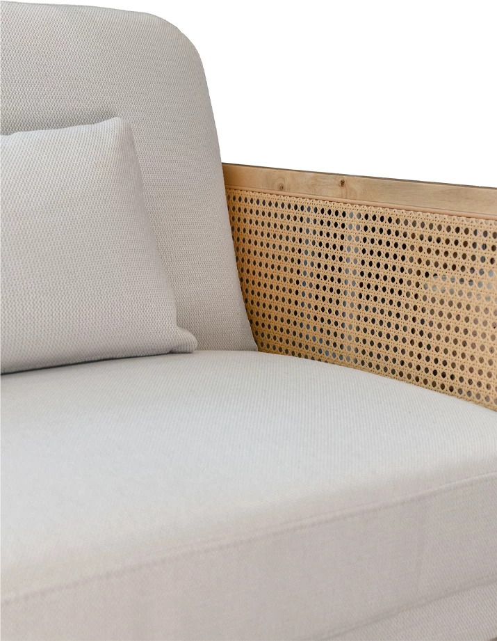 Divan-krevat Ammos, 3 vende, ngjyrë e bardhë e çelët, 196x82x81cm