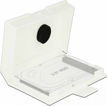 Kuti mbrojtëse DeLOCK Protection Box për HDD 3.5", 112 x 162 x 31 mm, e bardhë