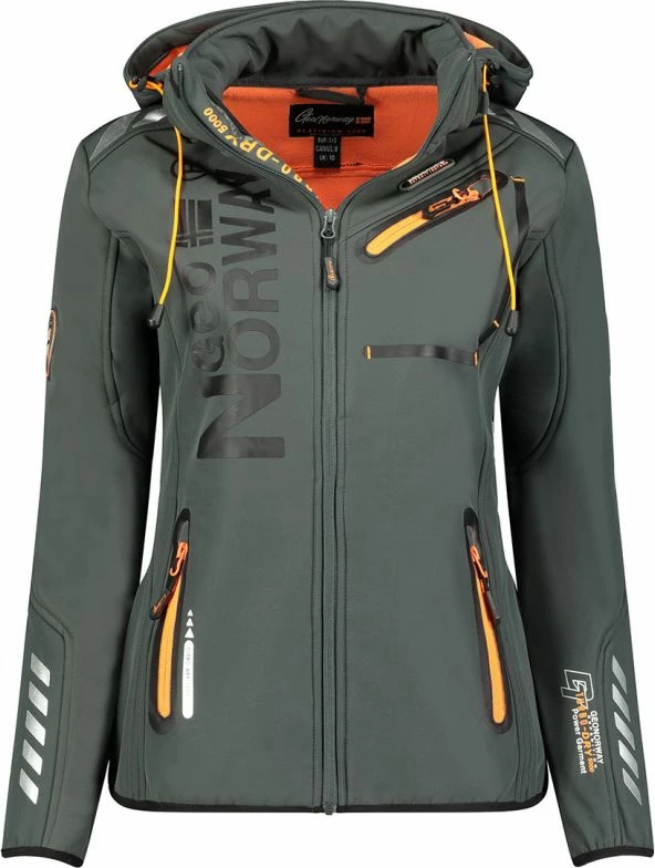 Jakne softshell për femra Geographical Norway, gri/portokalli [Madhësia: M]