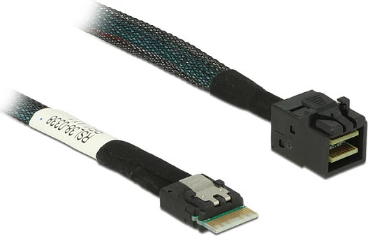 Kabllo SAS DeLOCK 85081, Slim SAS SFF-8654 4i në Mini SAS HD SFF-8643, 0.5 m, 12 Gbit/s