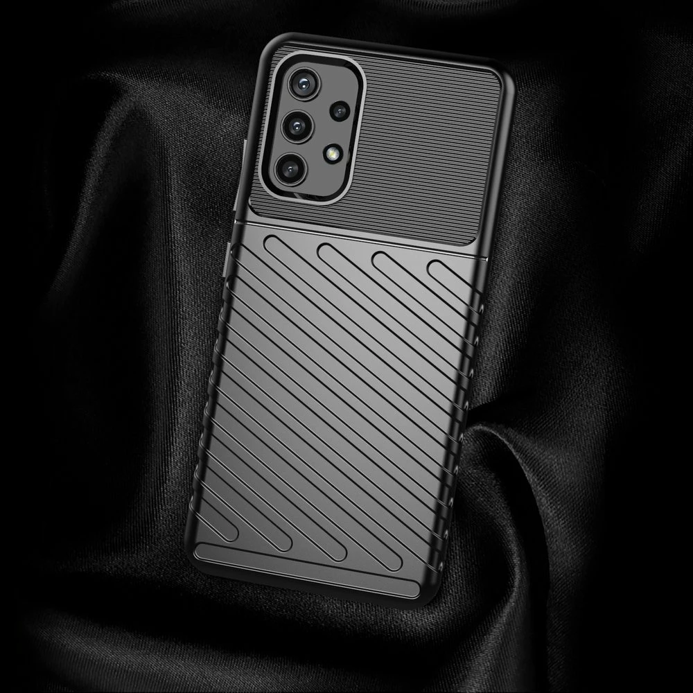Mbështjellës Hurtel Thunder Case për Samsung Galaxy A72, TPU, i zi