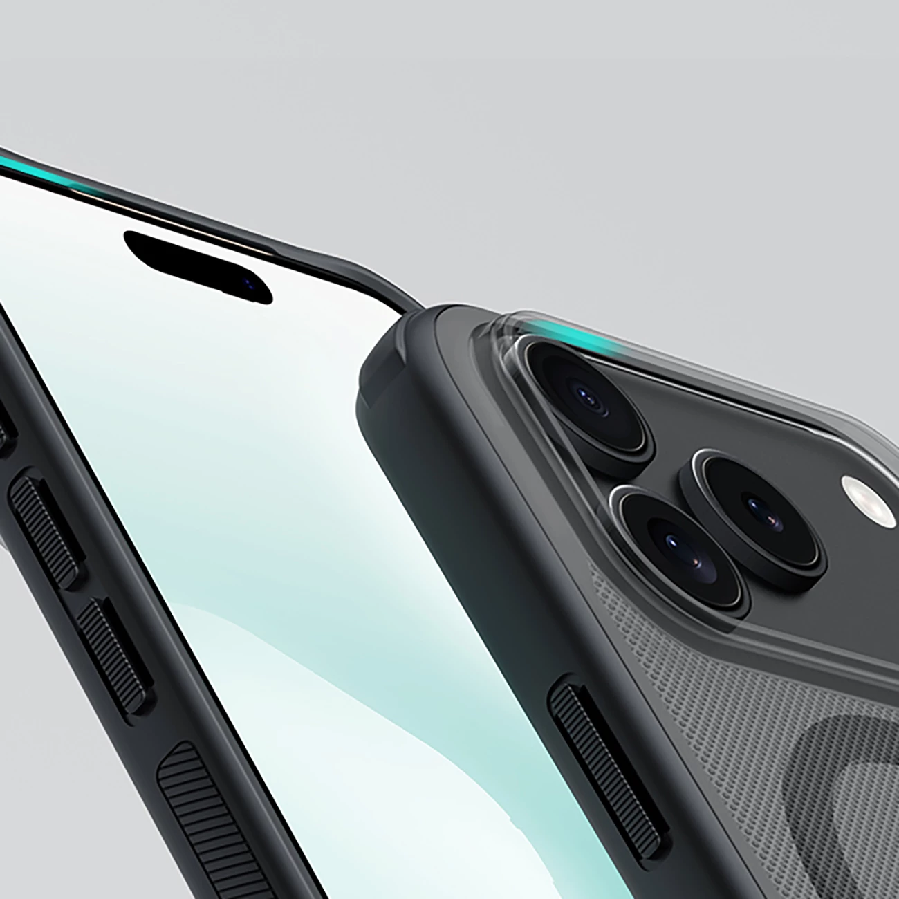 Mbështjellës Nillkin Super Frosted Shield Pro, për iPhone 17 Pro, MagSafe kompatibil, PC+TPU, e zezë transparente