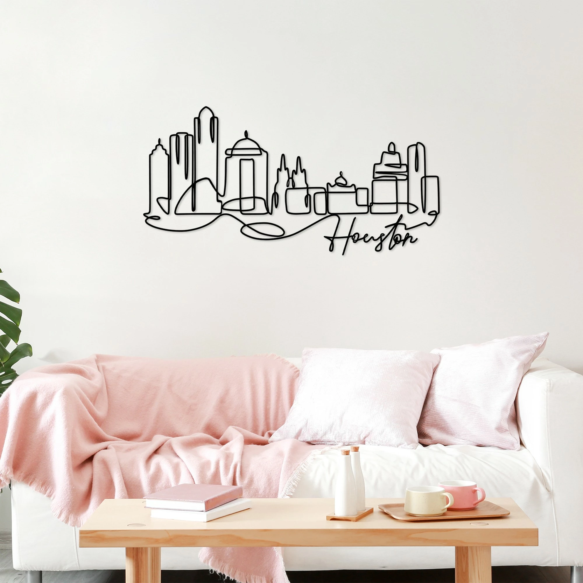 Aksesor dekorativ metalik për mur, Wallity, Houston