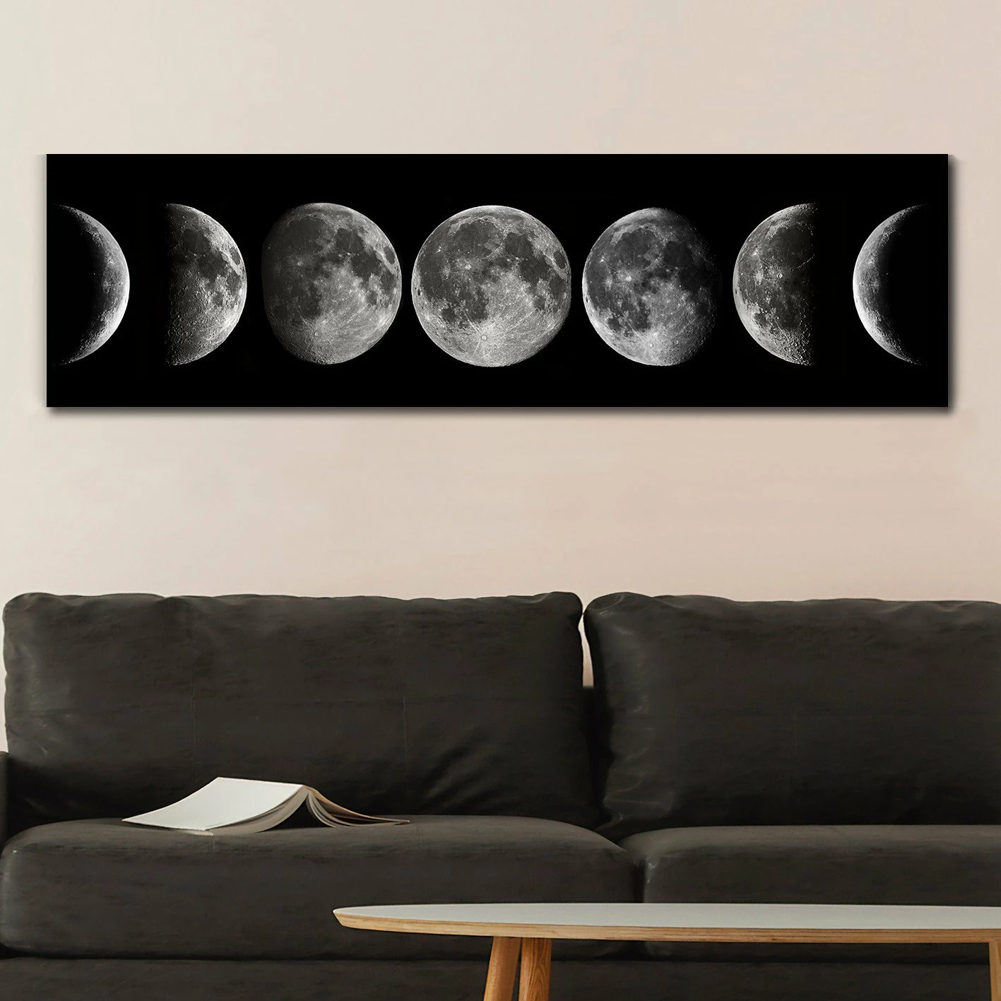 Pikturë dekorative në kanavacë, fazat e hënës, YTY639375763_50120, 50x120cm