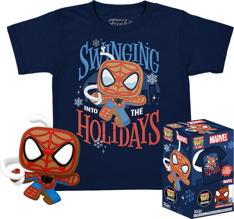 Set figurë Pocket Pop & fanellë Funko Marvel Spidey (GB) (KD), blu e errët