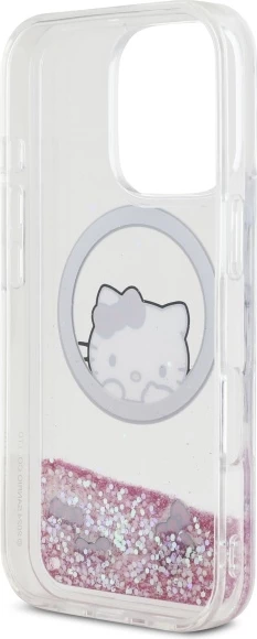 Mbështjellës Hello Kitty Liquid Glitter Sweet Kitty Bows MagSafe për iPhone 16 Pro, Bardhë