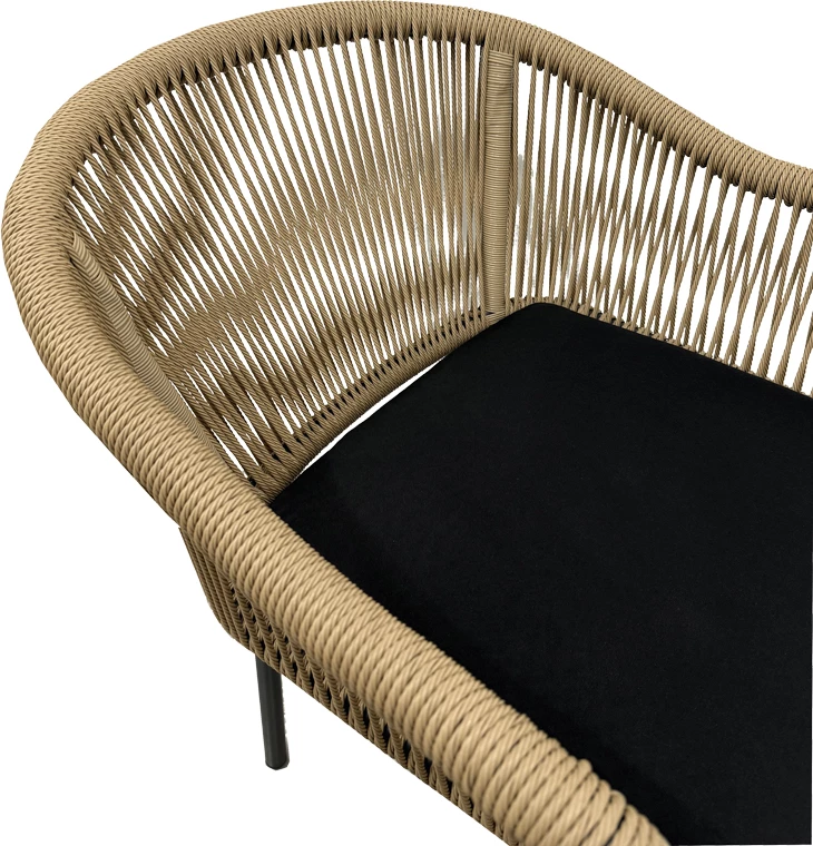 Karrige alumini Legana, e grumbullueshme, kornizë antracit, ratan natyral, 56x66x82cm