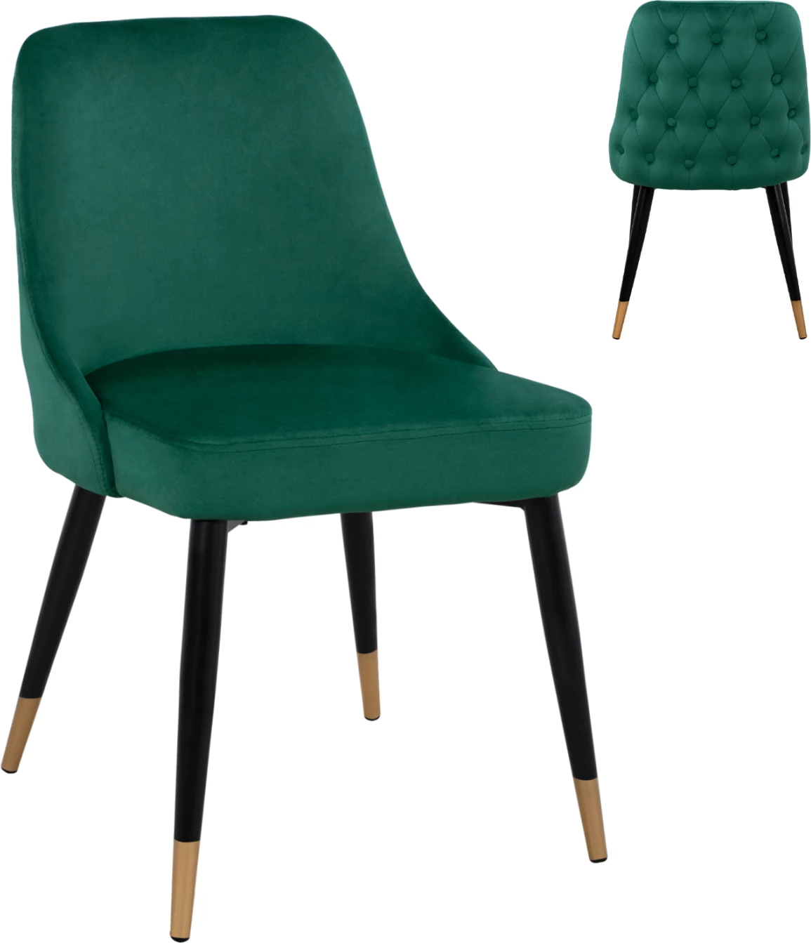 Karrige Serentiy FH8527.03 prej kadifeje, ngjyrë Cypress Green me kornizë metalike 51x58x83cm