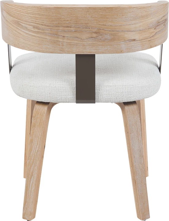 Karrige me krahë Anesy, metal-dru dhe material tekstili, ngjyrë bezhë, 53.5x51x72cm