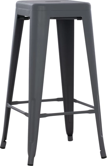 Karrige për bar metalike Melita, ngjyrë gri, FH8642.10, 43x43x78 cm