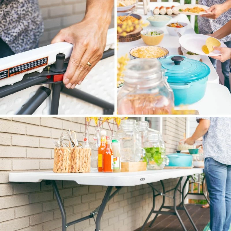 Tavolinë palosëse Lifetime, e bardhë