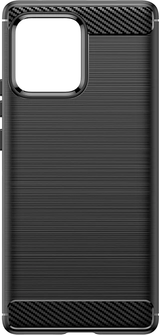 Mbështjellës Hurtel Carbon Case për Motorola Edge 40 Pro, silikon, i zi