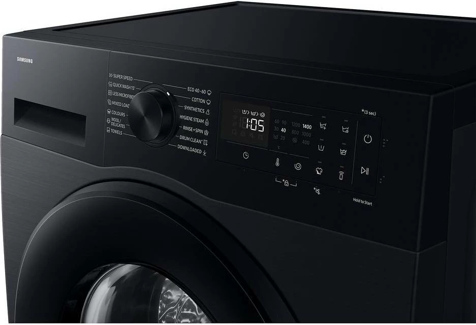 Makinë larëse, Samsung, WW90DG5G34ABLE, 9 kg, klasa energjike A, AI Ecobubble, Bubble Shot, e zezë