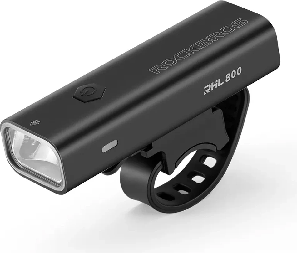 Dritë përpara biçiklete Rockbros 24710012001, 800 lm, 3000 mAh, USB-C, e zezë