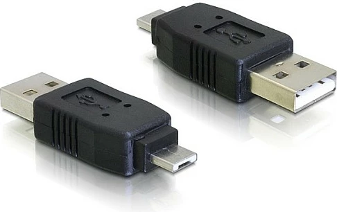 Adapter USB DeLOCK micro-A (m) në USB-A 2.0 (f), i zi