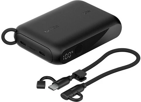 Powerbank Belkin BoostCharge BPB027hqBK, 10000 mAh, 20W, USB-C me display, e zezë