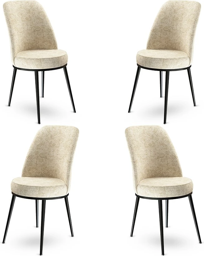 Set karrigesh (4 copë) Hanah Home, Dexa, krem e zi
