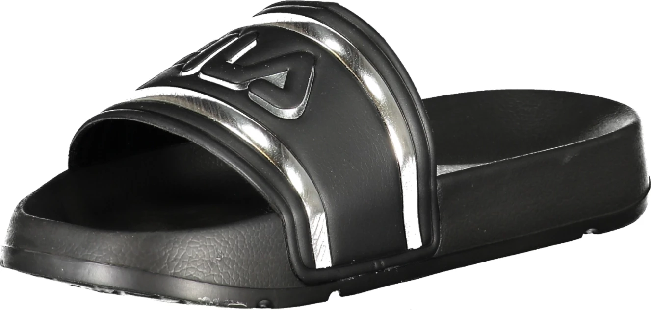 Papuqe FILA Morro Bay Logo Slipper femra, të zeza [Madhësia: 39]